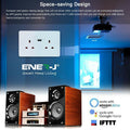 double socket smart switch with USB port with design details