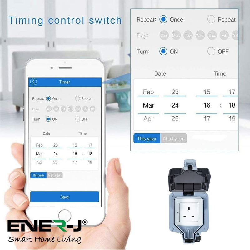 timing control switch details of a smart socket with lid