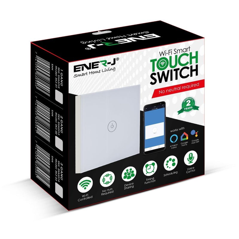 packaging of a 1 gang smart touch screen switch