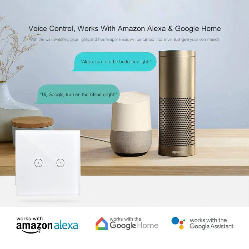 3 Gang Smart WiFi Touch Switch with compatibility details
