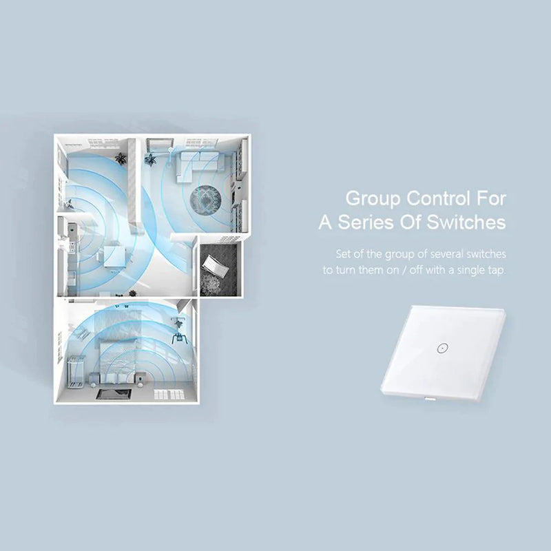 3 Gang Smart WiFi Touch Switch with group control mode