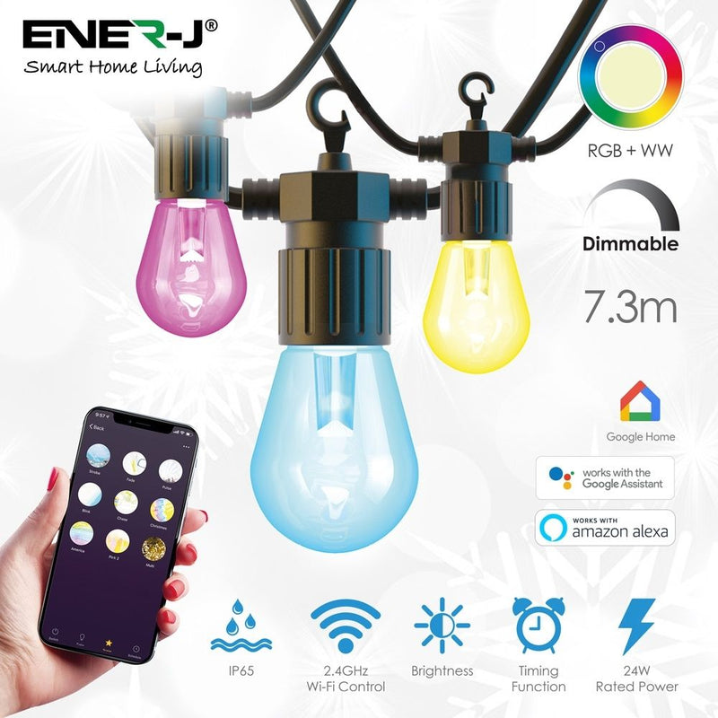 three LED filament lights with three different colours with technical specifications