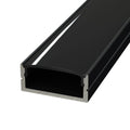 side close up of a black aluminium profile
