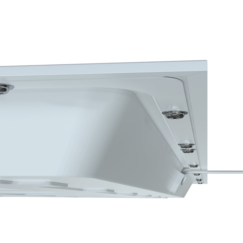 side close up of a square LED panel