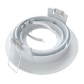side shot of a white tilt downlight