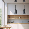 Dining Area with a black LED pendant light