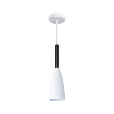 White, E27 Pendant Light, Cone Shaped, 1m Cable