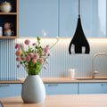 Mounted Black Teardrop LED Pendant Light