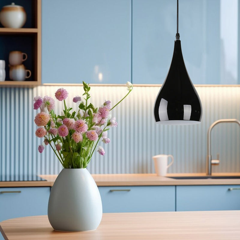 Mounted Black Teardrop LED Pendant Light