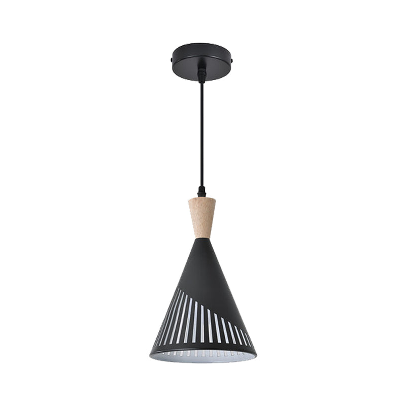 Cone-Shaped Ceiling Pendant Light with a Black Finish