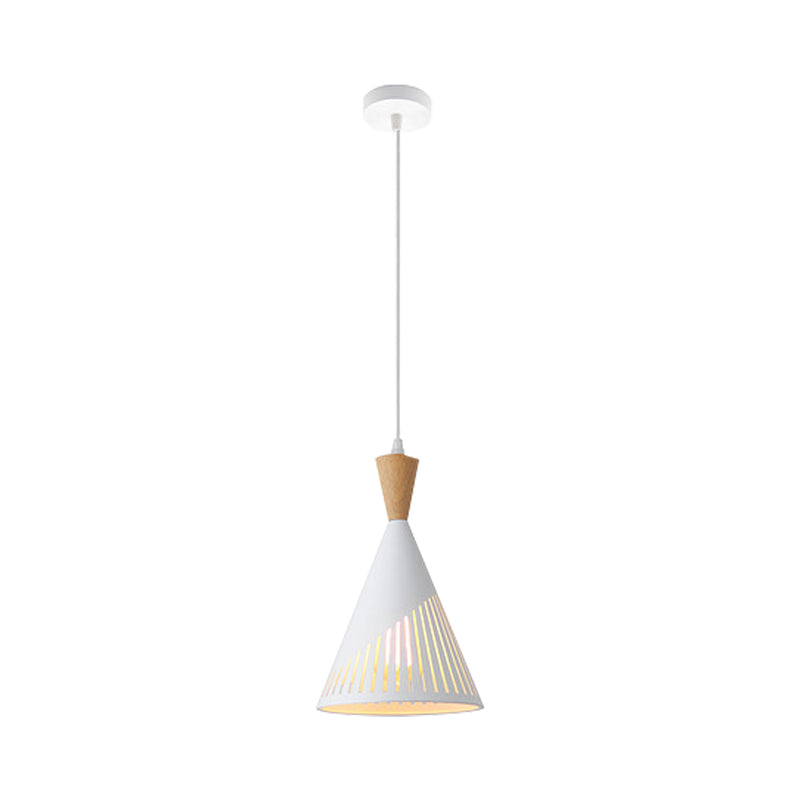 Cone-Shaped Ceiling Pendant Light with a White Finish 