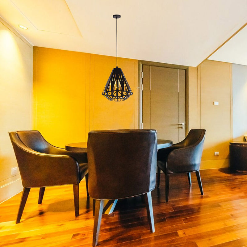 mounted Black LED Pendant with Intricate Design