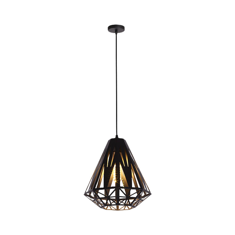 Black LED Pendant with Intricate Design