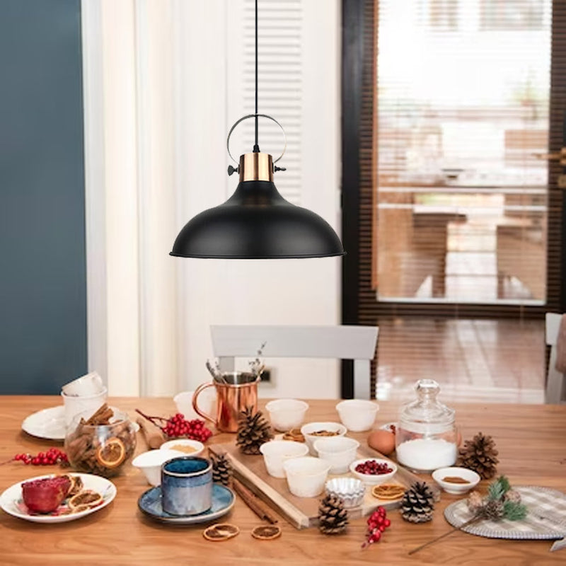 Mounted Industrial Style Black Pendant Light 