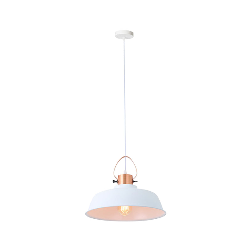 Industrial Dome White Pendant Lights