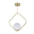 Diamond Shaped Pendant Light with a Glass Globe