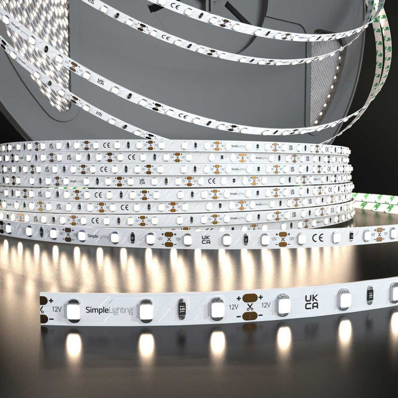 Close up of 4000K led tape on pcb