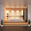 full shot of a bedroom with mounted LED profile