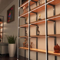 shelving unit with surface-mounted LED profiles