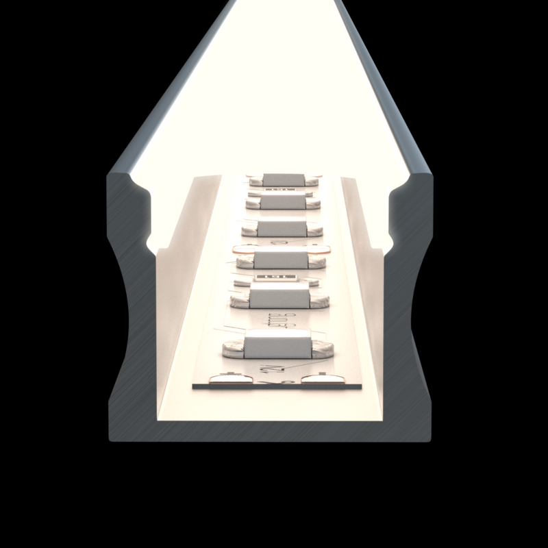 lighted surface-mounted LED profile with strip light