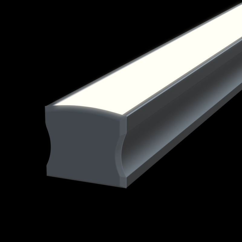 2m Long, Surface Mounted Aluminium LED Profile, 15mm Deep