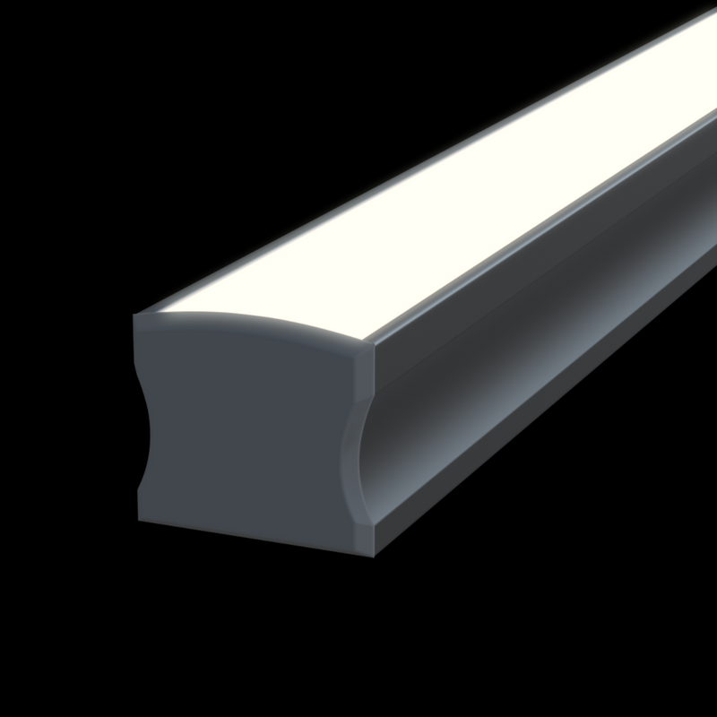 lighted surface-mounted LED profile with end cap