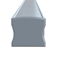front of a surface-mounted LED profile  with cover