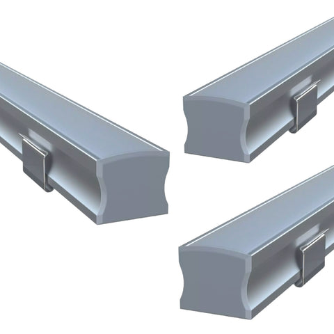 pack of 3 surface-mounted LED profiles, 2M