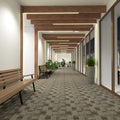 hallway with mounted 1-metre shallow LED profiles