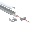 Close-up of the parts of an aluminium profile