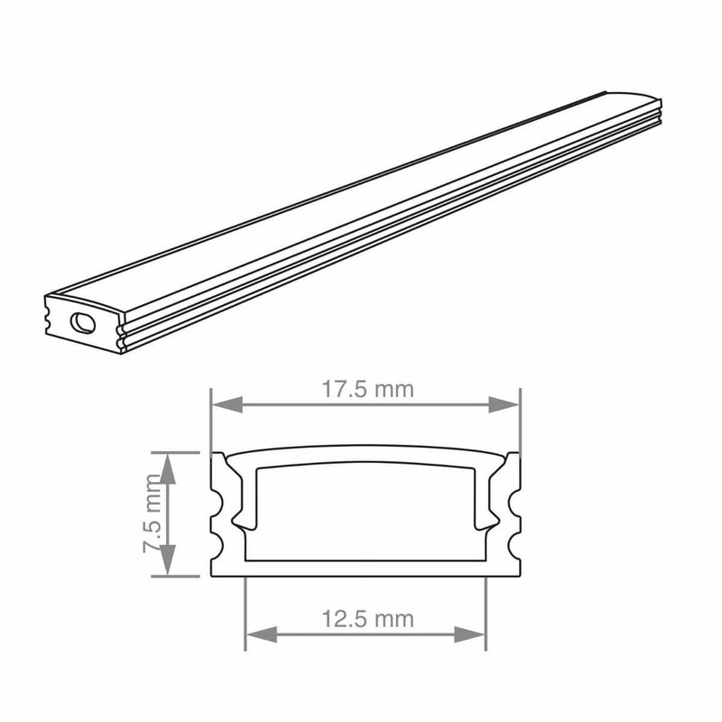 Close-up on the outline of the dimension of an aluminium profile
