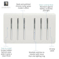 6 gang light switch in white with details