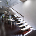 LED Stair Lights Kit - Cool White, Installed (Angle 1)