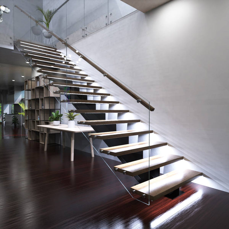 LED Stair Lights Kit - Cool White, Installed (Angle 1)