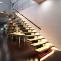 LED Stair Lights Kit - Warm White, Installed (Angle 1)
