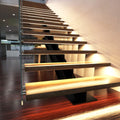 LED Stair Lights Kit - Warm White, Installed (Angle 1)