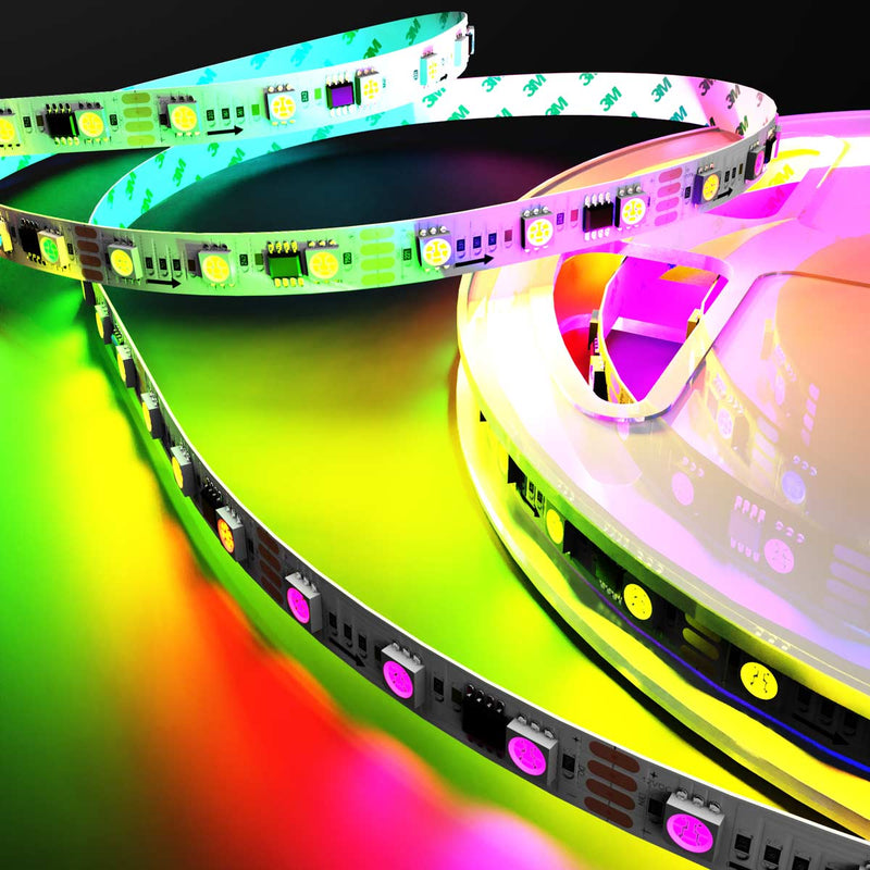side view Ws2811 LED Strip, with chasing, digital effect