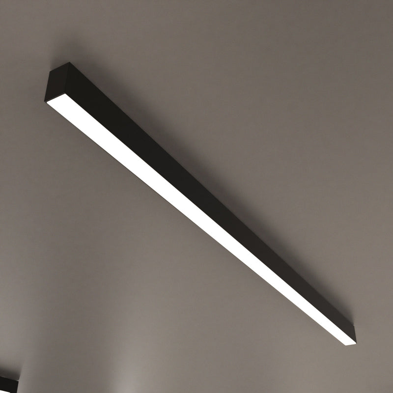 6FT (180cm) LED Linear Light, Surface Mount, Black - Natural White Light