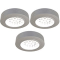 Pack of 3 Cool White Round, Surface Mounted LED Cabinet Lights