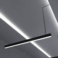 Suspended 5FT (150cm) LED Linear Light with a Black Finish in cool white light