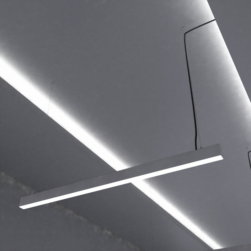 5FT (150cm) LED Linear Light Suspended Mount, White Finish - Cool White Light