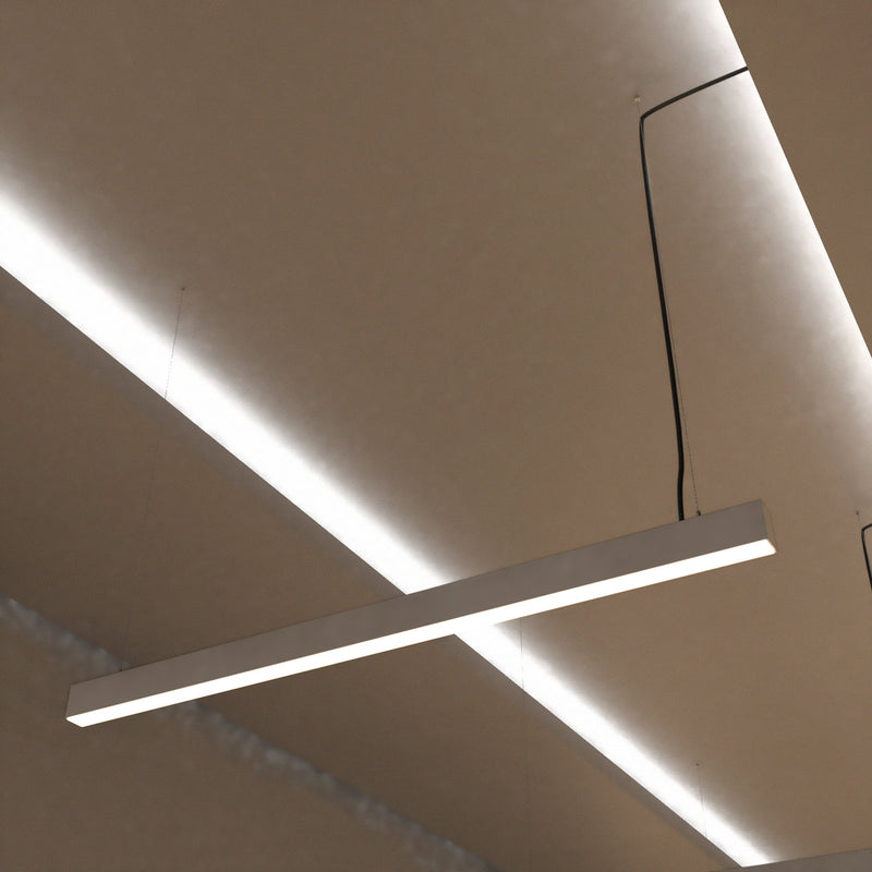 5FT (150cm) LED Linear Light Suspended Mount, White Finish - Warm White Light
