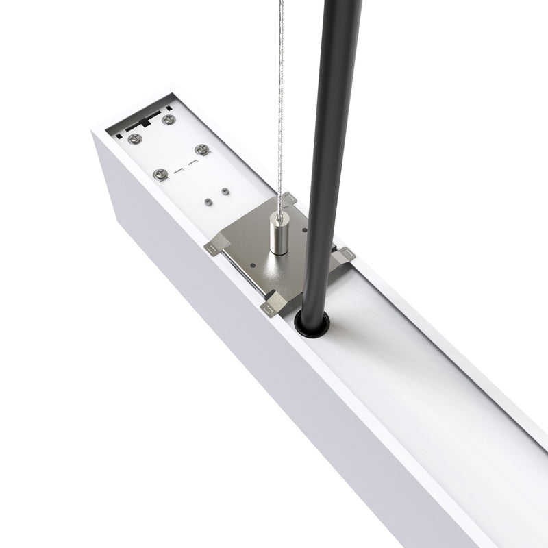 Back of a 5FT (150cm) LED Linear Light Suspended Mount, White Finish