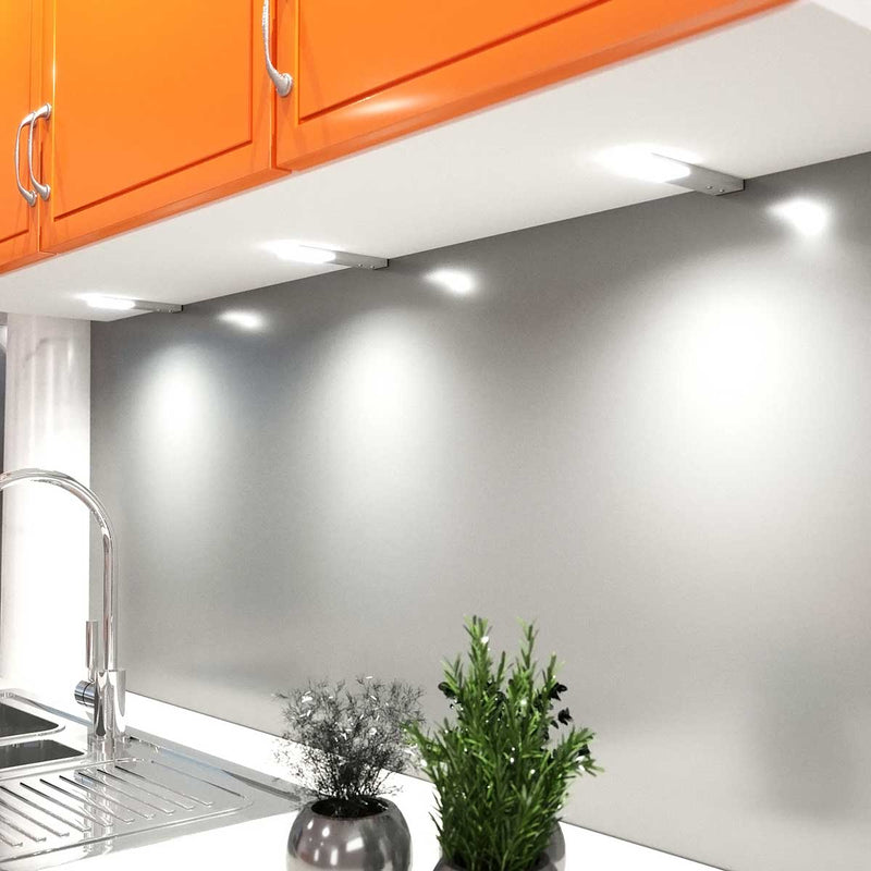 Side shot of an under cabinet LED Light with natural white light