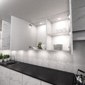 Cupboard with slim square under cabinet lights