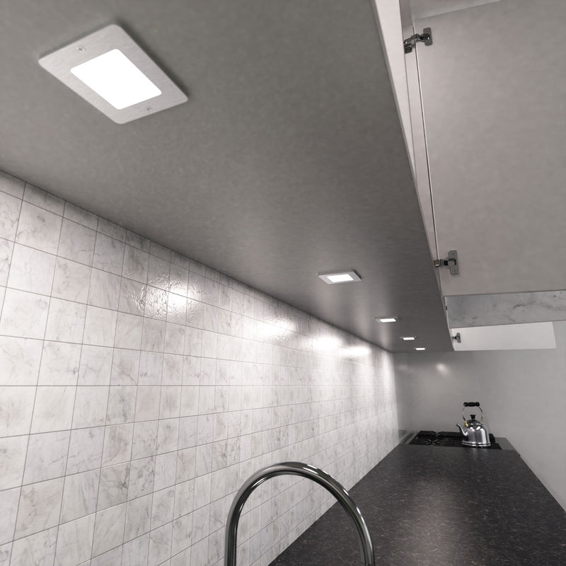 Under the cabinet with slim square cabinet lights