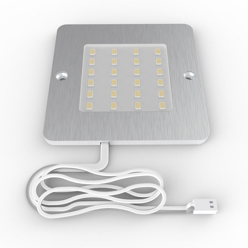 Slim square under cabinet light with wire
