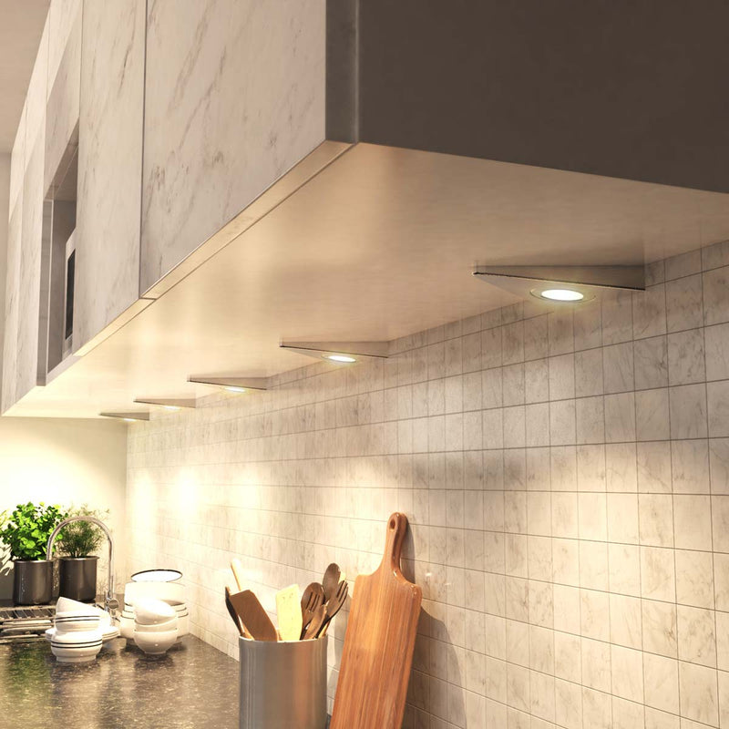 Kitchen Demo of Super Slim High LED Triangle Cabinet-Light - Warm White