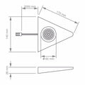 Super Slim High Power 1.8w LED Triangle Cabinet-Light Measurement
