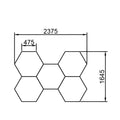 24 LED tube lights in a hexagonal design with dimensions
